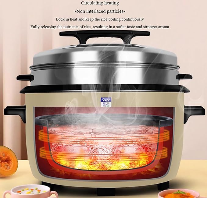 Large Rice Cooker with Steamer (8L-45L) Canteen Commercial Hotel Home Old-fashioned Large Capacity Rice Cooker 8-60 PeopleUS/EU Used(8L)