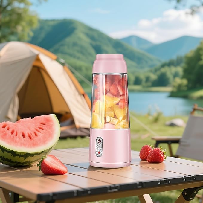 Generic Portable Mini Juice Blender Usb Rechargeable With 10.14 Fl Oz / 300 Ml Capacity 1200 Mah Transparent Pc Body Simple One-Touch Control Perfect For Home And Travel
