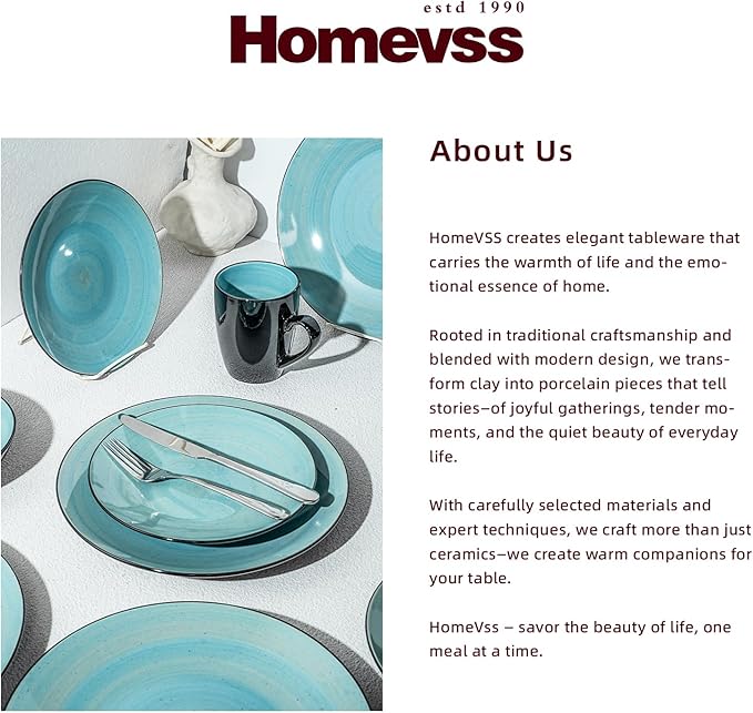 Sonoma 16 Piece Stoneware Dinner Set Outside Black + Inside Handpainted Color Turquoise with speckle