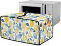 Dustproof Toaster Oven Cover Heat-Resistant Microwave Grill Cover Protector Faux Linen Polyester Dust Covers Case Protections for Toaster Oven Lemon Print