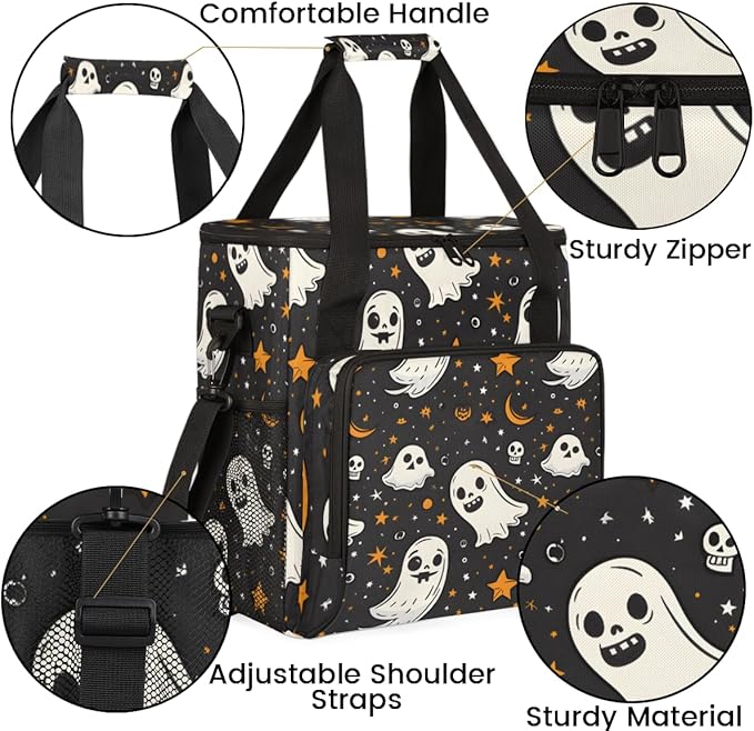 Abstract Pumpkin Coffee Maker Carrying Bag Gothic Star Travel Storage Bag Compatible with K-Mini or K-Mini Plus Single Serve Coffee Brewer Carrying Case with Multiple Pockets &amp Shoulder Strap