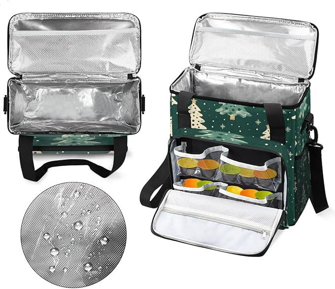Fantastic Tree Christmas Coffee Maker Carrying Bag Travel Storage Bag Compatible with K-Mini or K-Mini Plus Single Serve Coffee Brewer Carrying Case with Multiple Pockets &amp Shoulder Strap