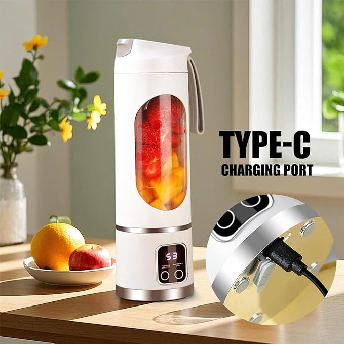 Portable Blender for Shakes and Smoothies3 Speed Portable Juicer Fruit MixersUsb Rechargeable 12-Blade Ice Crusher With Digital Display15.2 oz Perfect For Fresh Juices At Home Or On The Go