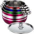 DECHOUS 4pcs Stainless Steel Cooktops Pots Set Nonstick Induction Cookware with Ergonomic Cool-touch Handles Quick Heating Kitchen Essentials for Home Restaurant Outdoor Camping
