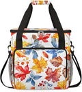 Leaves Watercolor Coffee Maker Carrying Bag Compatible with K-Mini or K-Mini Plus Portable Single Cup Coffee Maker Case with Pockets for K Cup Pods