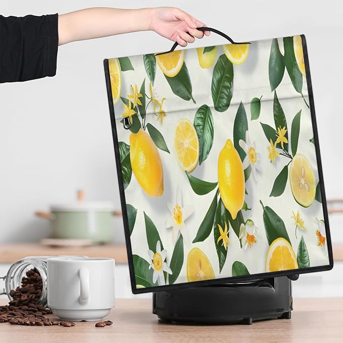 cfpolar Kitchen Aid Mixer Cover Compatible with 6-8 Quarts Yellow Lemon Flower Stand Mixer Cover Kitchen Aid Mixers Accessories Appliance Organizer Bag Dust Covers with Zipper Pocket