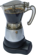 BC-90264 6-Cup Electric Coffee Maker Clear and Silver