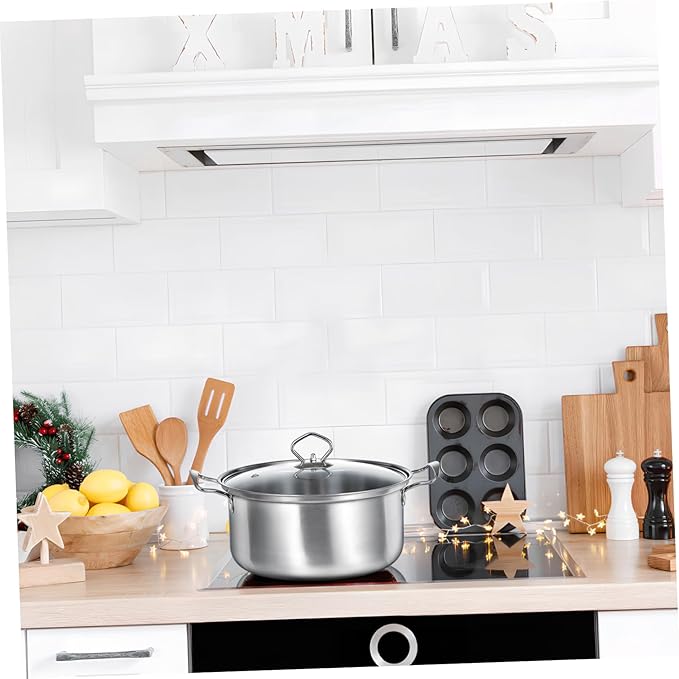 5sets Stainless Steel Soup Pot Set Pot Lid Induction Cookware Set for Soup Stew Porridge Canning