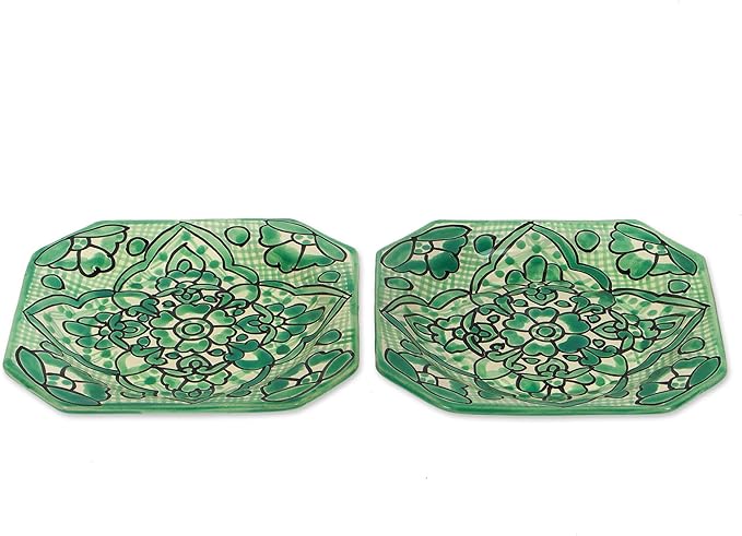 NOVICA Dinner Plates Dinnerware Set From Mexico 'Mexican Blooms'