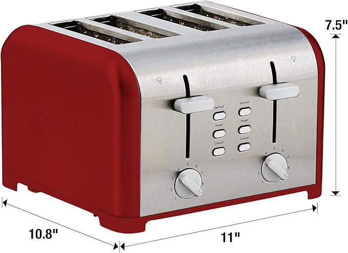 Kenmore toaster 4 slice - extra wide slot countertop kitchen appliance defrost function tostador de pan 9 shade settings compact design easy clean crumb tray bread bagel stainless steel &amp R