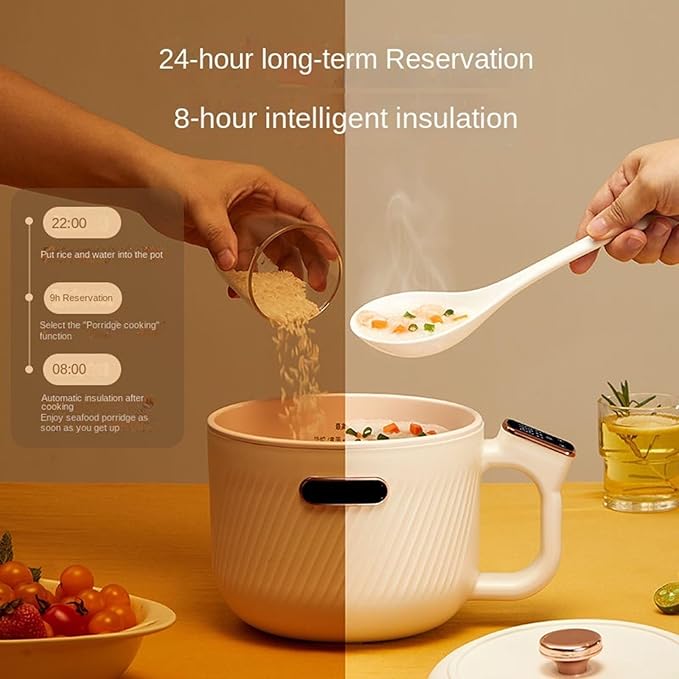 Multifunctional Electric Rice Cooker Dormitory and Home Cooking Suitable for Noodles Steaming and Hot Pot (Color : Green Steamer Style)