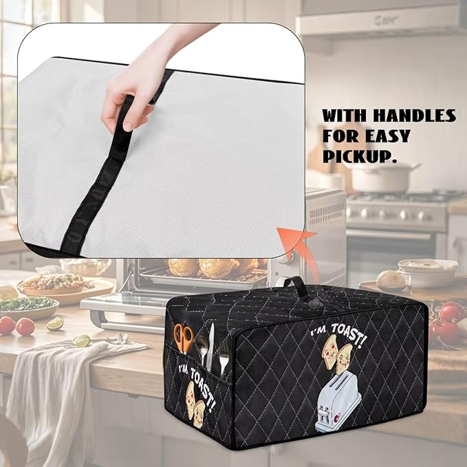 Doojoayie Small Appliance Cover 4 Slice Toaster Dust Protection Cover Bread Machine Protector Gift for Mother Wife Women Cook  Little Toaster Peolple  Print