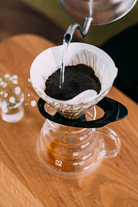 Hario V60 Glass Coffee Dripper Size 02 Black