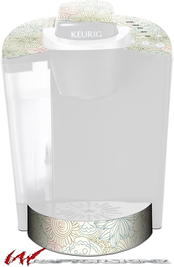 Decal Style Vinyl Skin compatible with Keurig K40 Elite Coffee Makers Flowers Pattern 02 (COFFEE MAKER NOT INCLUDED)