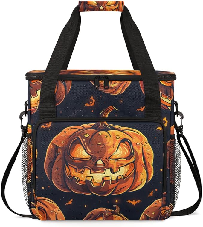 Abstract Pumpkin Coffee Maker Carrying Bag Fantastic Pumpkin Travel Storage Bag Compatible with K-Mini or K-Mini Plus Single Serve Coffee Brewer Carrying Case with Multiple Pockets &amp Shoulder St