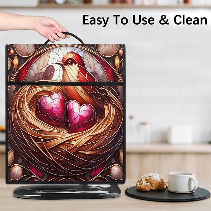cfpolar Kitchen Aid Mixer Cover Compatible with 6-8 Quarts Animal Bird Love Stand Mixer Cover Kitchen Aid Mixers Accessories Appliance Organizer Bag Dust Covers with Zipper Pocket