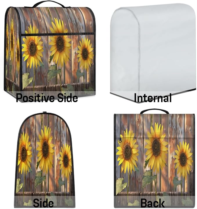 cfpolar Kitchen Aid Mixer Cover Compatible with 6-8 Quarts Flower Sunflower Stand Mixer Cover Kitchen Aid Mixers Accessories Appliance Organizer Bag Dust Covers with Zipper Pocket