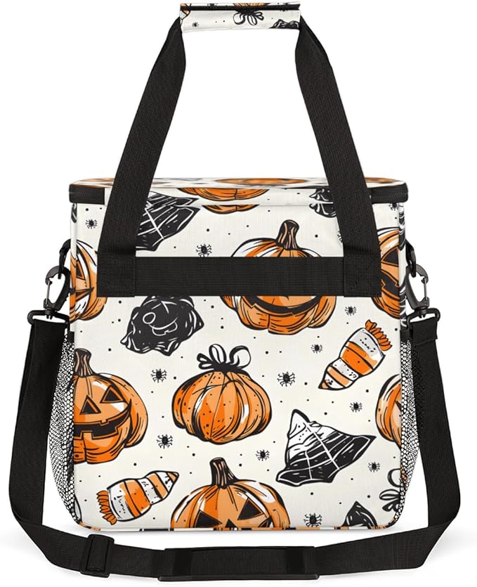 Halloween Pumpkin Coffee Maker Carrying Bag Dreamy Pumpkin Travel Storage Bag Compatible with K-Mini or K-Mini Plus Single Serve Coffee Brewer Carrying Case with Multiple Pockets &amp Shoulder Stra