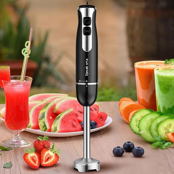 700W Upgraded Blender with 20-Speed Settings Food Processor Emulsion Blender Handheld Milk Frother Handheld Batidora De Mano Electrica for Kitchen Appliances Black