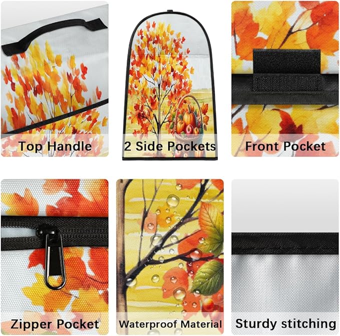 cfpolar Kitchen Aid Mixer Cover Compatible with 6-8 Quarts Autumn Apples Maple Leaves Stand Mixer Cover Kitchen Aid Mixers Accessories Appliance Organizer Bag Dust Covers with Zipper Pocket