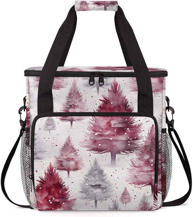 Christmas Tree Coffee Maker Carrying Bag Graffiti Tree Travel Storage Bag Compatible with K-Mini or K-Mini Plus Single Serve Coffee Brewer Carrying Case with Multiple Pockets &amp Shoulder Strap