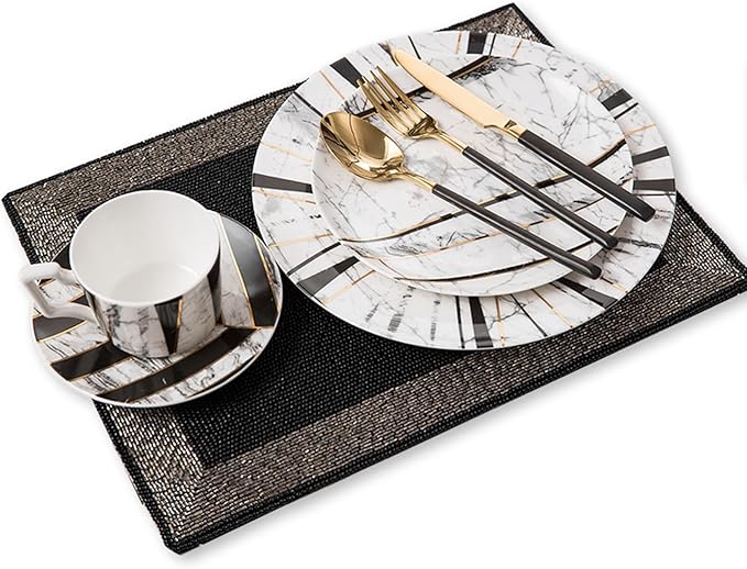 8-piece dinnerware sets bone china dinnerware set dishes set for 2 family gathering hotel banquet wedding Gift for momMarbling