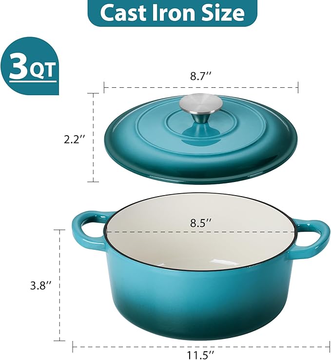 LIANYU Dinnerware Dish Sets for 4 3 QT Dutch Oven with Lid 12 Piece Stoneware Plates and Bowls Sets Enameled Cast Iron Dutch Oven Pot Kitchen Dinner Set for Dessert Salad Pasta