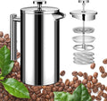 Small French Press Stainless Steel Coffee Maker 21oz(3 Cups) Double Wall Insulated for Hot&amp Cold Brew Compact Coffee&amp Tea Press for Camping Office Travel with 3 Ultra-Fine Filters &amp Sp