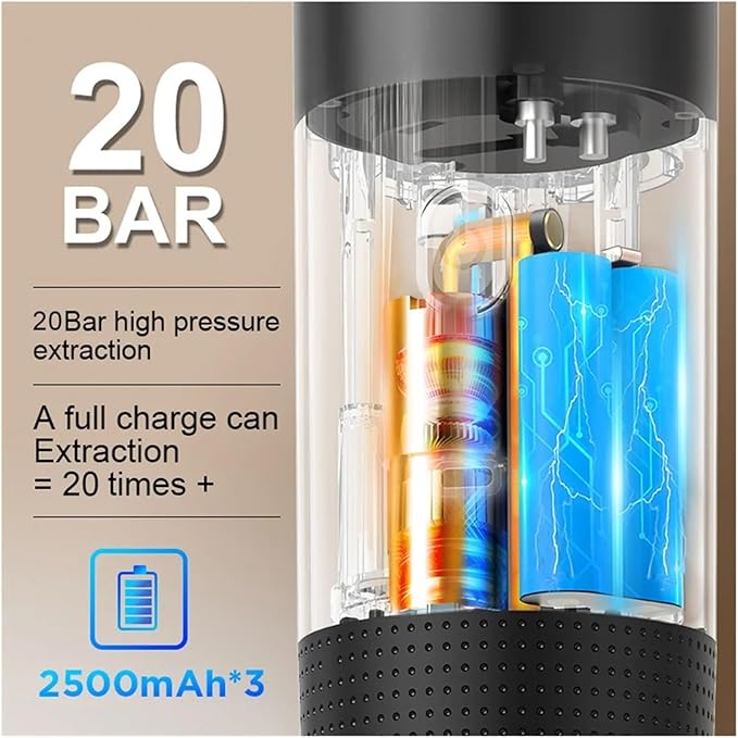 Wireless Electric Portable Espresso Coffee Machine For Car &amp Home Camping Coffee Maker 3-in-1 Capsule Powder Travel Coffee Maker(Black 2.0 bag)