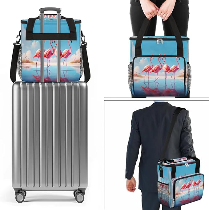 Love Flamingo Blue Coffee Maker Carrying Bag for Keurig K-Mini or K-Mini Plus Storage Portable Coffee Maker Travel Bag