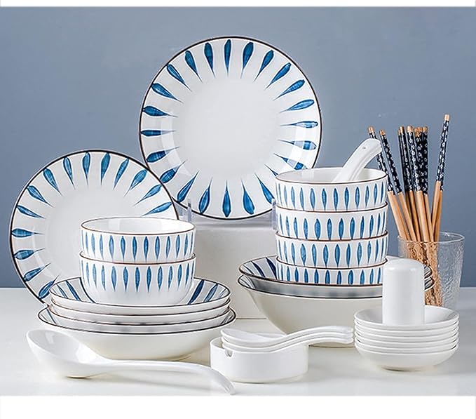 Dinnerware Set Dinnerware Sets Plates And Bowls Sets Dishes Sets-Complete Porcelain Combination-for Home Kitchen Dining(Chiba35 pieces)