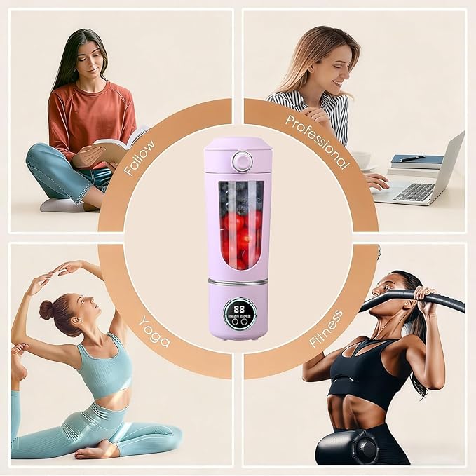 Portable Fruit Blender USB Rechargeable Mixer Electric Juice Cup High-Speed Maker Healthy Drink Blender Women Men Teens Adults Kitchen Gym Travel Dorm Apartment School Use