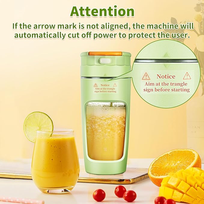 20 oz (600ml) USB Portable Blender Cup - High-Speed Rechargeable for Shakes Smoothies &amp Juices Travel-Size with Multi-Blade (Dark Blue)