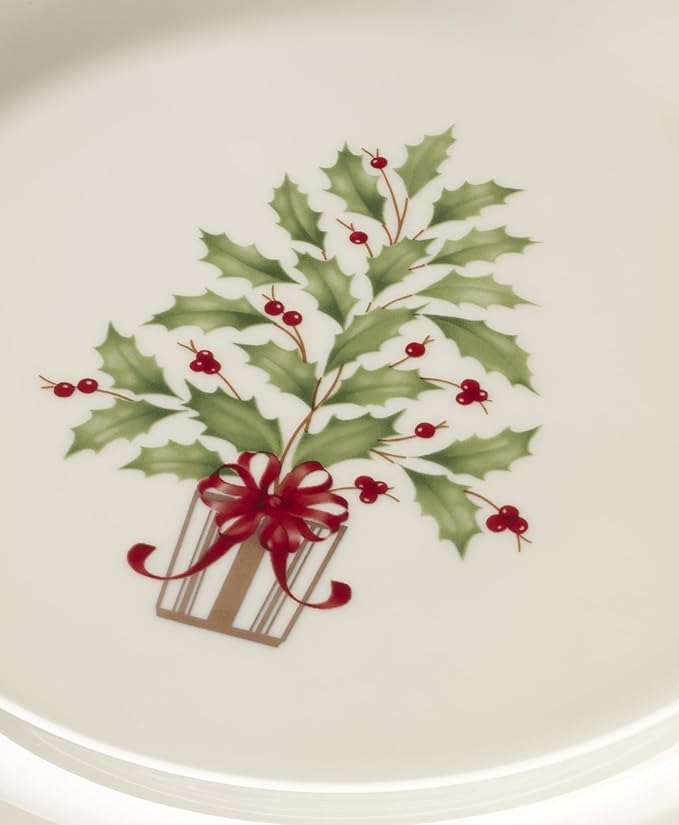 Lenox 897744 Holiday Tree Accent Plates Service For 4 Christmas Dishes Dinnerware Set