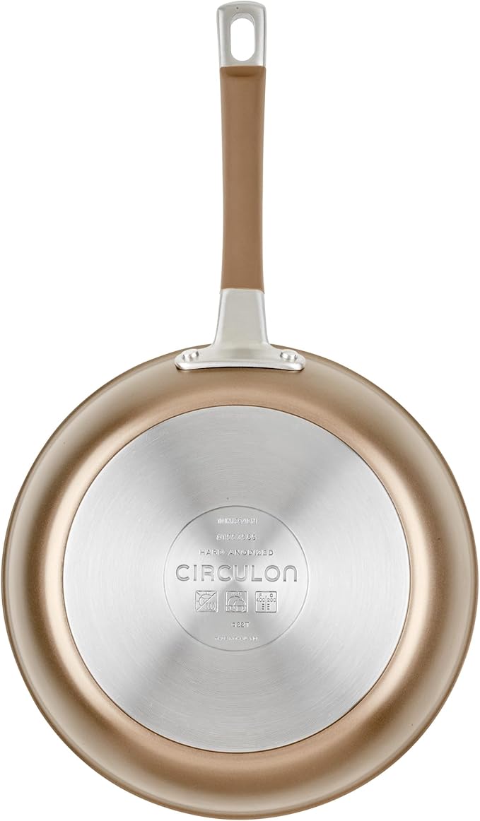 Circulon Premier Professional Hard Anodized Nonstick Cookware Induction Pots and Pans Set 8 Piece - Bronze