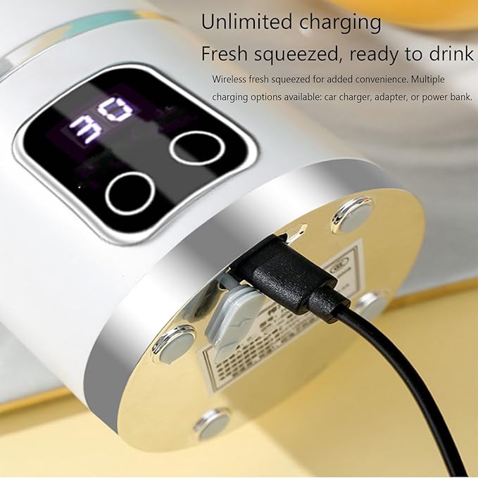 Digital Multimode Juicer Blender - Smart Led Display 3 Speed12-Blade Fresh Juice Bottle 450ml Portable Digital Display Juicer Diet-Friendly Leak Proof Design For Smoothies Liquid Diet (Green)