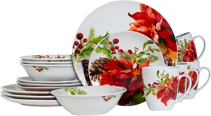 Fitz &amp Floyd Fitz and Floyd Holiday Home 32-Piece Dinnerware Set Assorted