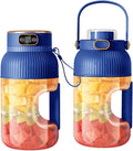 large portable blenderpowerful motor driving ten-blade cutter head dual large-capacity batteries TYPE-C fast charging head 42Oz (1200ml) large capacity (BLUE 2 barrel)