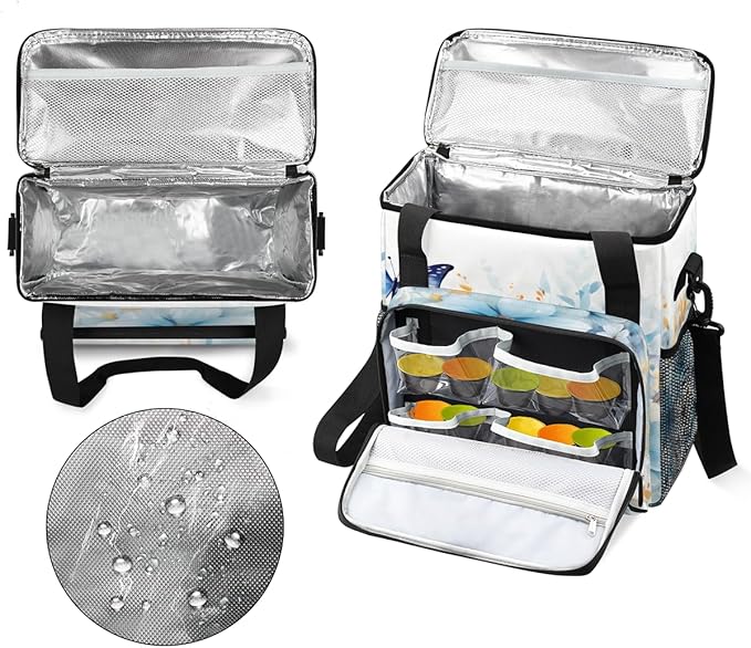 Dreamy Butterfly Coffee Maker Carrying Bag Mystic Butterfly Travel Storage Bag Compatible with K-Mini or K-Mini Plus Single Serve Coffee Brewer Carrying Case with Multiple Pockets &amp Shoulder Str
