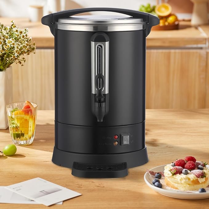 100-Cup (14L) Commercial Coffee Urn – Stainless Steel Electric Hot Beverage Dispenser with Fast Brew &amp Double-Wall Insulation Easy to Clean for Large Events Catering Churches and Gatherings