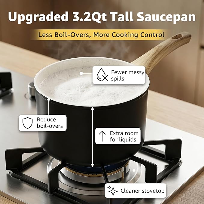 25-Piece Pots and Pans Set Non StickTitanium Ceramic Cookware Set Non ToxicLong-LastingPFAS FreeInduction CompatibleComplete Kitchen Set for All Cooking Needs