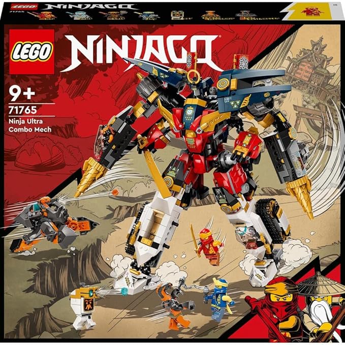 Lego NINJAGO Ninja Ultra Combo Mech 4 in 1 Set 71765 with Toy Car Jet Plane and Tank Toys Plus 7 Minifigures