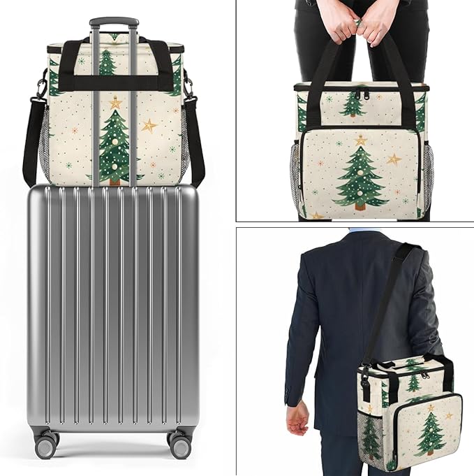 Christmas Festivals Coffee Maker Carrying Bag Abstract Tree Travel Storage Bag Compatible with K-Mini or K-Mini Plus Single Serve Coffee Brewer Carrying Case with Multiple Pockets &amp Shoulder Str