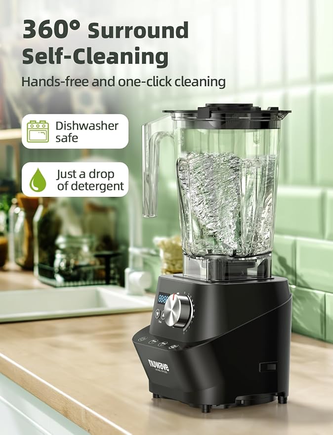 Nuwave Infinity Commercial Blender Heavy-Duty Smoothie Blender w/ 2.5HP Copper Motor &amp Laser-Cut Blades Last 100 Years Quick Ice Crushing 64oz Tritan Jar NSF Certified 10 Speeds Self-Cleani