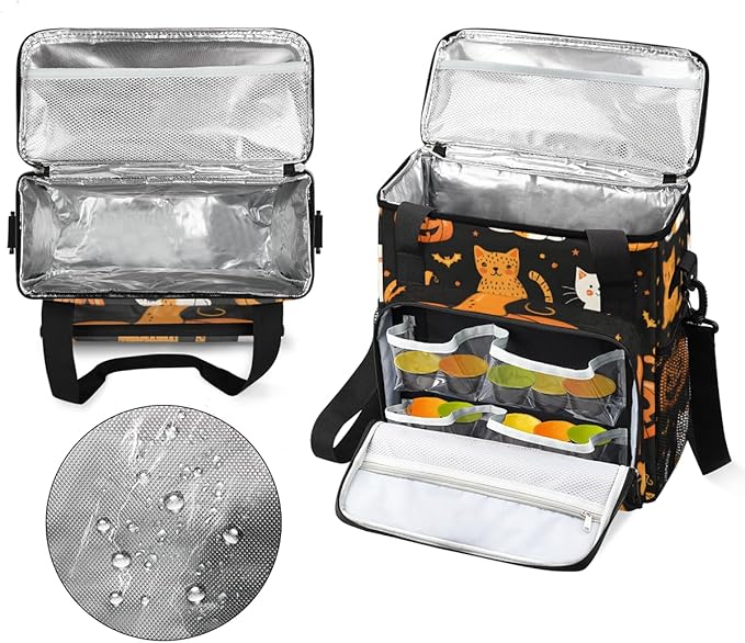 Magical Pumpkin Coffee Maker Carrying Bag Glowing Pumpkin Travel Storage Bag Compatible with K-Mini or K-Mini Plus Single Serve Coffee Brewer Carrying Case with Multiple Pockets &amp Shoulder Strap