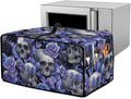 Skull Rose Print Toaster Oven Air Fryer Cover for Kitchen Counter Stain Resistant Smart Microwave Oven Protector Washable Toaster Dust Cover with Pockets Blue