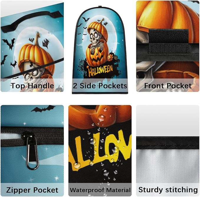 cfpolar Kitchen Aid Mixer Cover Compatible with 6-8 Quarts Skull Halloween Pumpkin Stand Mixer Cover Kitchen Aid Mixers Accessories Appliance Organizer Bag Dust Covers with Zipper Pocket