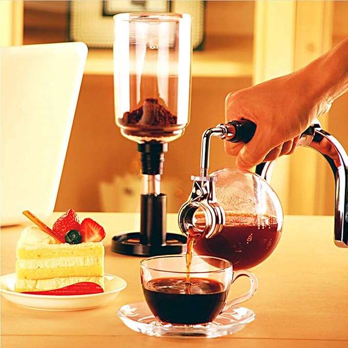 Siphon Glass PotPot Syphon Coffee MakerVacuum Coffee Maker GlassCoffee Machine Filter 2 CupsHigh Temperature Resistant GlassTea Siphon Pot