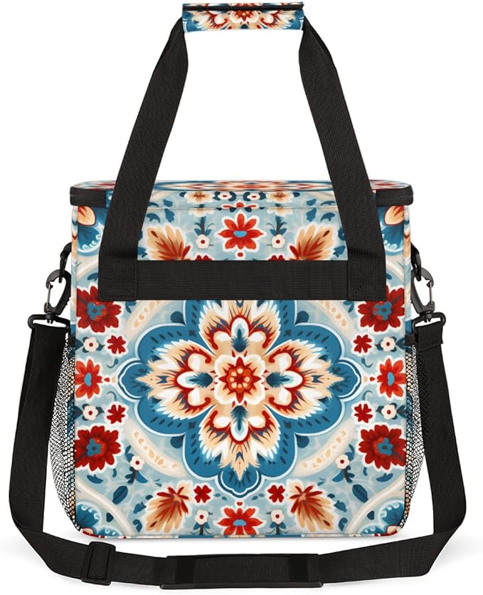 Luminous Mandala Coffee Maker Carrying Bag Portable Travel Storage Tote Bag Compatible with K-Mini or K-Mini Plus Single Serve Coffee Brewer Carrying Case with Multiple Pockets &amp Shoulder Strap