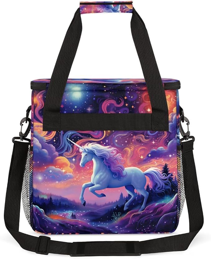 Beautiful Unicorn Coffee Maker Carrying Bag Galactic System Travel Storage Bag Compatible with K-Mini or K-Mini Plus Single Serve Coffee Brewer Carrying Case with Multiple Pockets &amp Shoulder Str